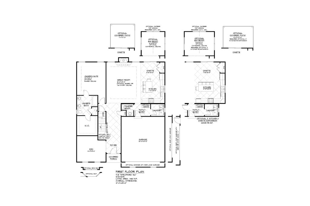 LIT FIRST FLOOR PLAN- options