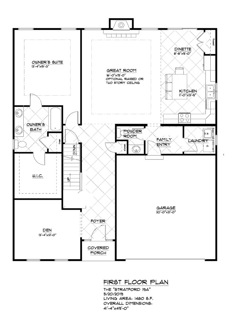 LIT FIRST FLOOR PLAN - no options